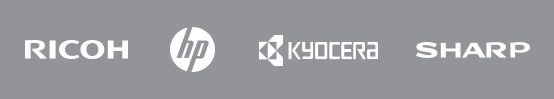 Ricoh, HP, Kyocera, Sharp Logos