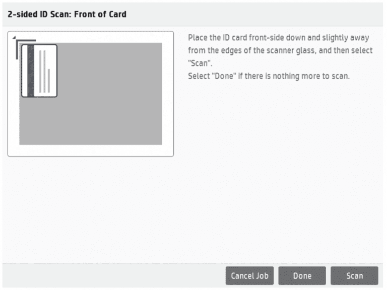 HP Quick Guide ID Card Scan or Copy