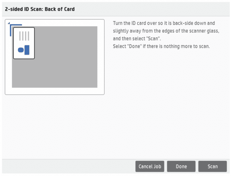 how to scan id card in one page hp