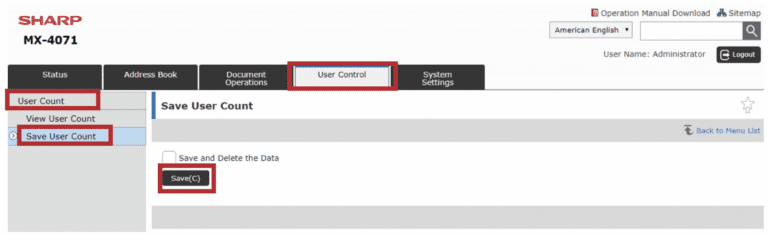 Sharp Quick Guide: User Code Administrative Report
